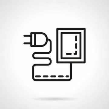 Mobile charger black line vector icon Stock Illustration