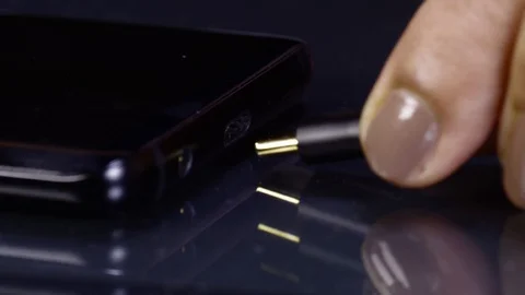 Mobile Charger Cable Plug in Vídeo Stock 129332023