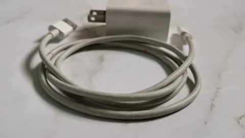 Mobile Charger with White Cable Stock Footage 205827313