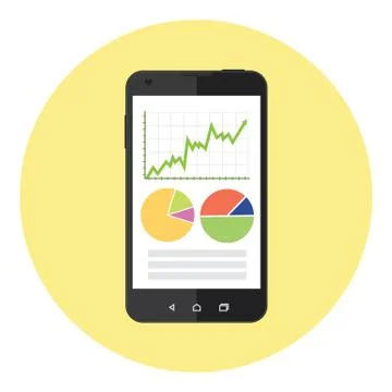 Mobile Chart Statistic Stock Illustration