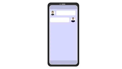 Mobile chat animation. Message. Cartoon Stock Footage 121505823