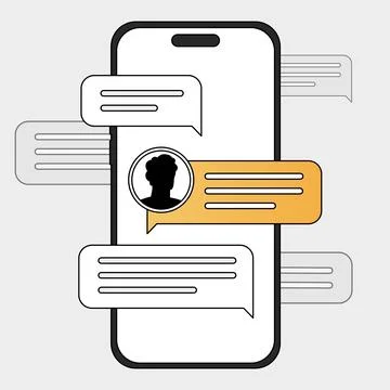 Mobile Chat Application Interface Concept Stock Illustration