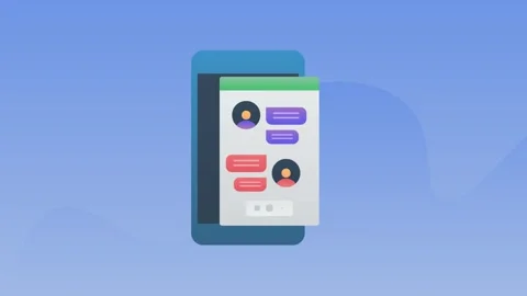 Mobile chat application, Mobile chat messages Stock Footage 249868840