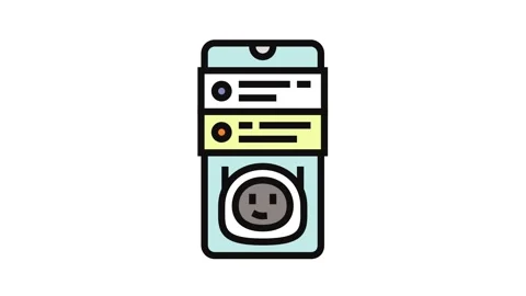 Mobile chat bot color icon animation Stockbeeldmateriaal 326100113