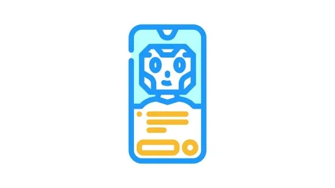 Mobile chat bot color icon animation Stock Footage 327270706