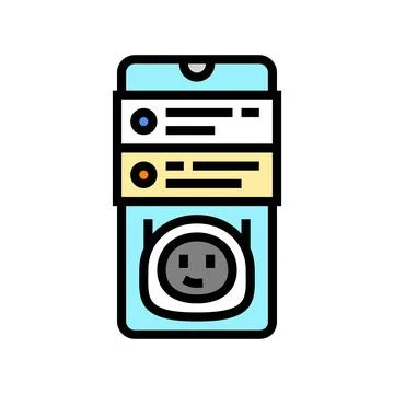 Mobile chat bot color icon vector illustration Stock Illustration