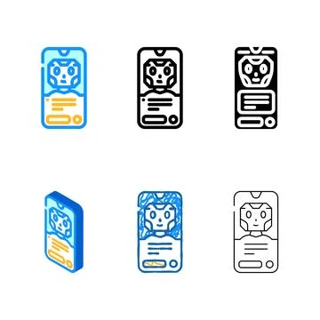 Mobile chat bot color icon vector forms 库存插图
