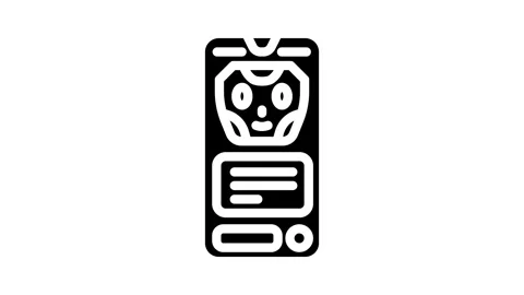 Mobile chat bot glyph icon animation Stockbeeldmateriaal 326745867