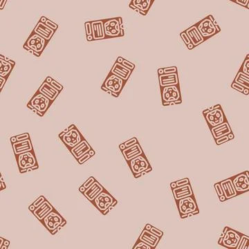 Mobile chat bot glyph vector seamless pattern Illustrazione stock