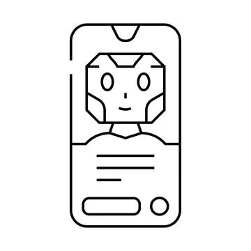 Mobile chat bot line icon vector illustration Stock Illustration