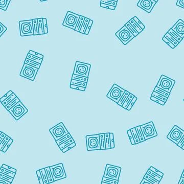 Mobile chat bot line seamless pattern Stock Illustration