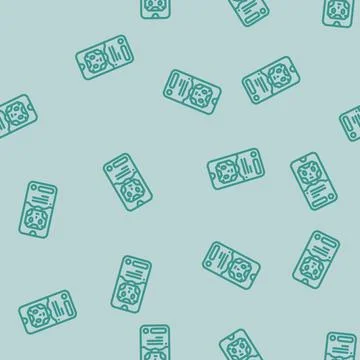 Mobile chat bot line vector seamless pattern Stock Illustration