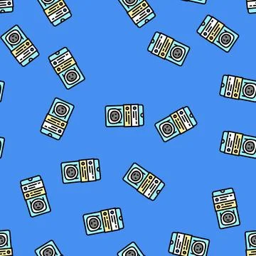 Mobile chat bot vector seamless pattern Stock Illustration