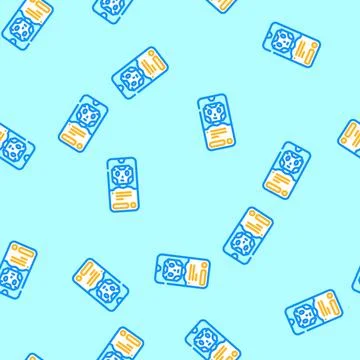 Mobile chat bot vector seamless pattern Illustrazione stock