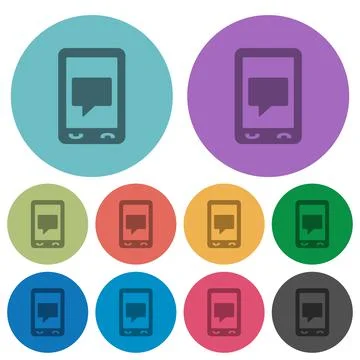 Mobile chat color darker flat icons Stock Illustration