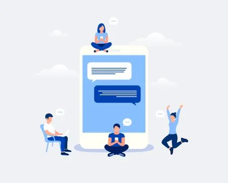 Mobile chat design concept. 库存插图