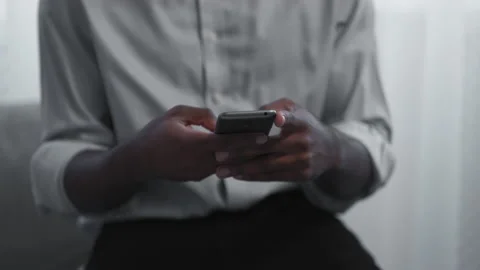 Mobile chat gadget people man texting using phone Stock Footage 229844281