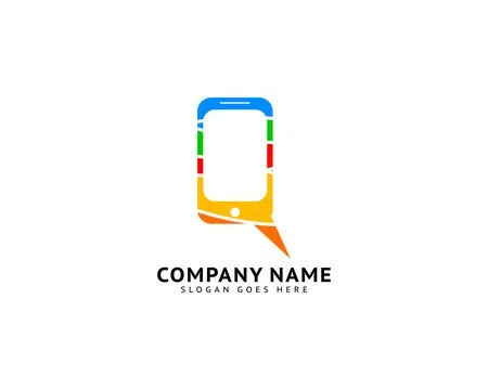 Mobile Chat Icon Vector Logo Design Template Stock Illustration