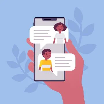 Mobile chat, smartphone application for chat communication Stock Illustration