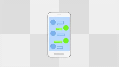 Mobile chat speech bubbles Message bubble animation video transparent backg.. Stock Footage 309085626