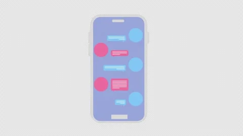 Mobile chat speech bubbles Message bubble animation video transparent backg.. Stock Footage 309085691