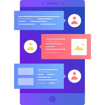 Mobile chat vector icon isolated on white Stock Illustration