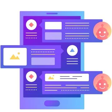 Mobile chatbot icon phone text bot vector Stock Illustration