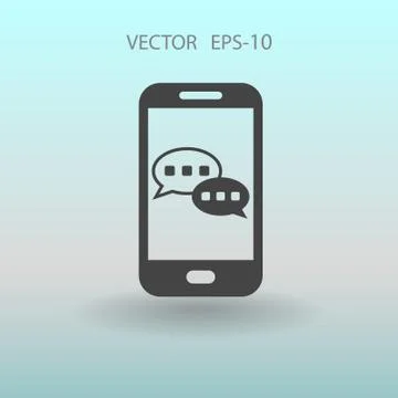 Mobile chatting icon. vector illustration Stock Illustration