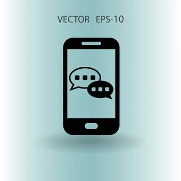 Mobile chatting icon. vector illustration Stock Illustration