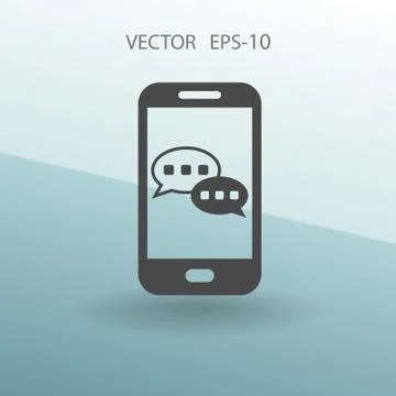 Mobile chatting icon. vector illustration Stock Illustration
