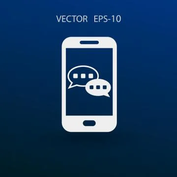 Mobile chatting icon. vector illustration Stock Illustration