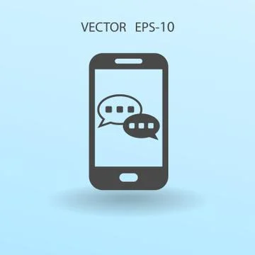 Mobile chatting icon. vector illustration Illustrazione stock