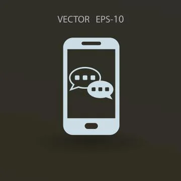 Mobile chatting icon. vector illustration Stock Illustration