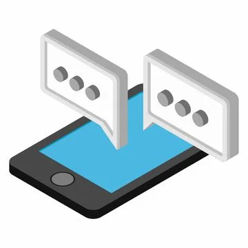 Mobile chatting isometric 3d icon Illustrazione stock