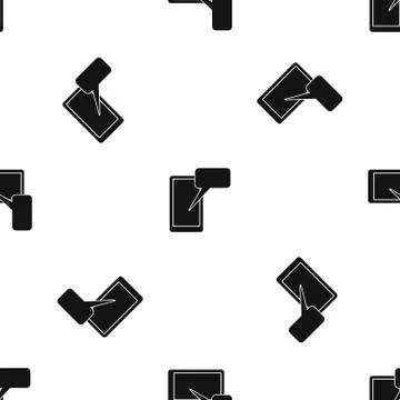 Mobile chatting pattern seamless black 스톡 일러스트