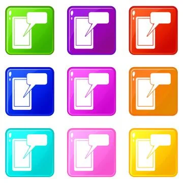 Mobile chatting set 9 Stock Illustration