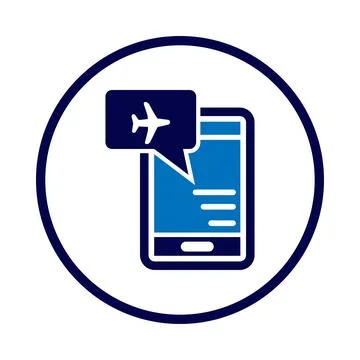 Mobile, check, flight, check-in, online, mobile online flight check-in icon Stock Illustration