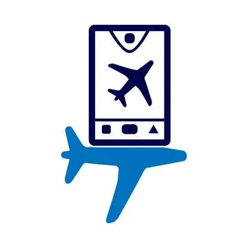 Mobile, check, flight, check-in, online, mobile online flight check-in icon Stock Illustration