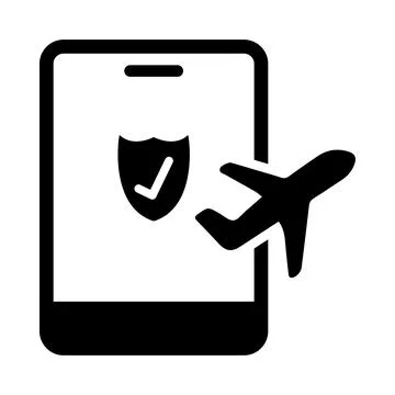 Mobile, check, flight, check-in, online, mobile online flight check-in icon Stock Illustration