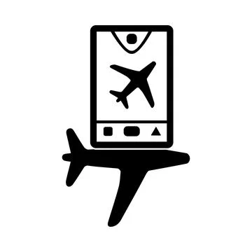 Mobile, check, flight, check-in, online, mobile online flight check-in icon Stock Illustration