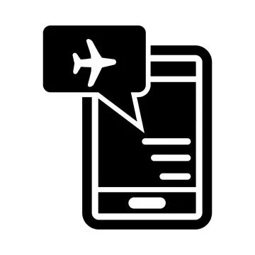 Mobile, check, flight, check-in, online, mobile online flight check-in icon Stock Illustration