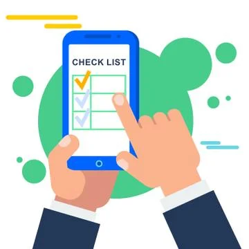 Mobile check list Stock Illustration