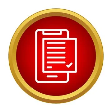 Mobile checklist app completing document verification process Stock Illustration