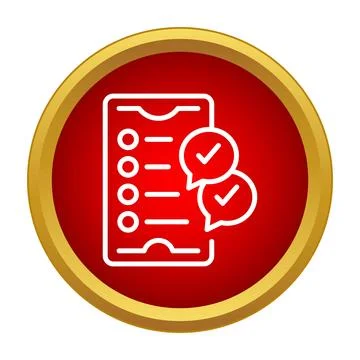 Mobile checklist with check marks in speech bubbles Stock Illustration