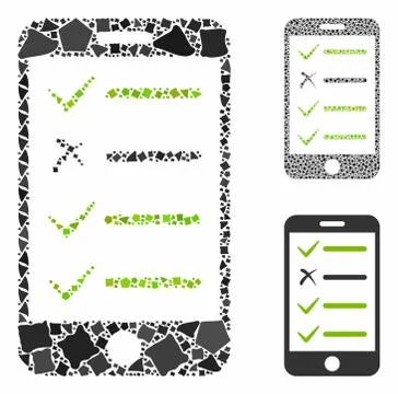 Mobile checklist Composition Icon of Rough Elements イラスト素材
