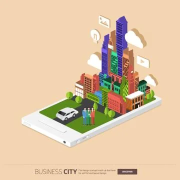 Mobile City Stock Illustration