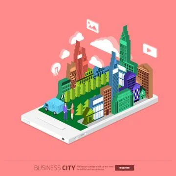 Mobile City Stock Illustration