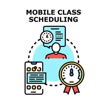 Mobile class scheduling process planning and management Illustration