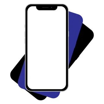 Mobile with a clean white screen for demonstration web design. Top view. 스톡 일러스트