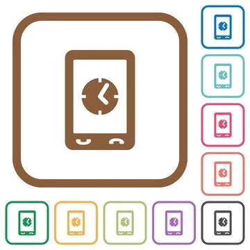 Mobile clock simple icons Stockillustratie